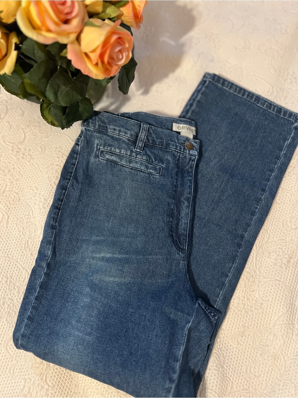 Vintage 90s Classic Orvis Women’s High Rise Straight Leg 100% Cotton Jeans